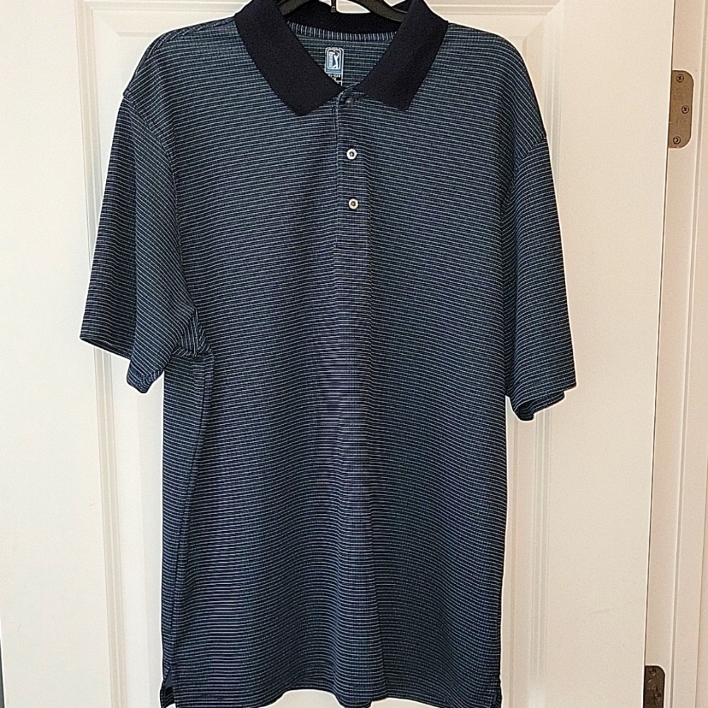 PGA Tour Men's Striped Polo Shirt